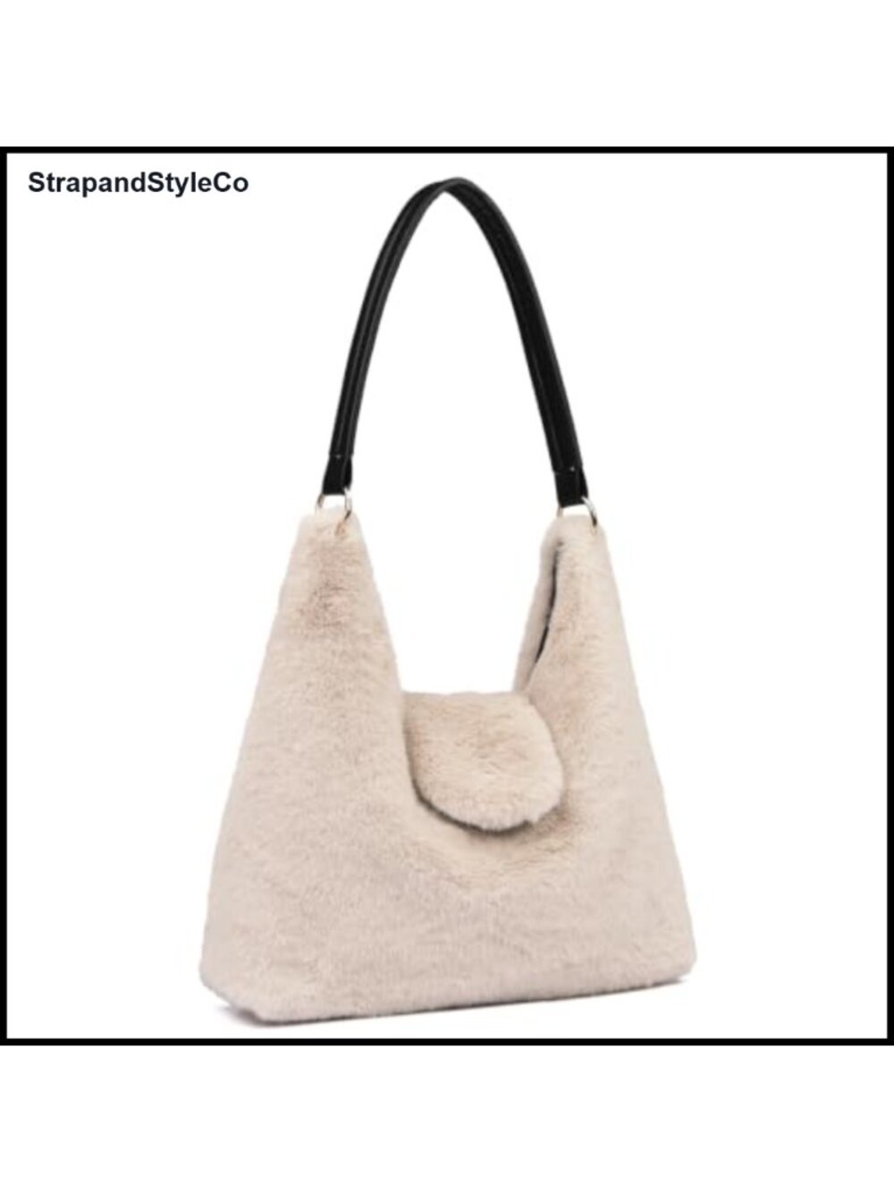 Fuzzy Plush Hobo Shoulder Bag Lightweight Roomy Magnetic Flap Purse